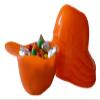 Jean's Plastics Party Favor Orange Baseball Caps (Helmets) Pack 12- view 3