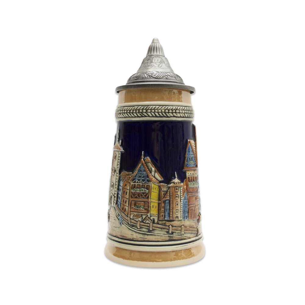 0.8 Liter | OktoberfestHaus Rothenburg Germany Beer Stein Engraved Beer Mug With Lid German Gifts for Men Collectible Beer Steins and Germany Beer Mugs for Beer Lover Gift Idea