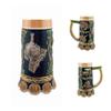 0.9 Liter | OktoberfestHaus Gift for Beer Lovers Brewing Time Lidded Stein Mug German Beer Barrels and Hops Beer Mugs, Beer Steins for Men and Beer Lover Gift Idea, Beer Mug Gift view 3