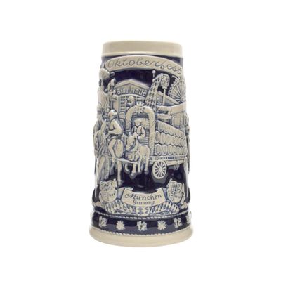 0.7 Liter | OktoberfestHaus Oktoberfest Beer Stein Germany Festival Scene Munich, Beer Wagon and Hops Oktoberfest Items, and Octoberfest Beer Mug, and Oktoberfest Glasses for Party