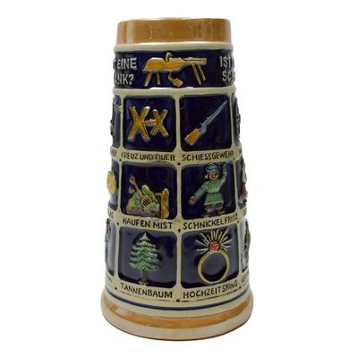 1 Liter | OktoberfestHaus German Beer Stein Schnitzelbank Song Engraved Beer Mug German Gifts for Men Collectible Beer Steins and Germany Beer Mugs for Beer Lover Gift Idea