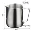20 OZ Kitchen Stainless Steel Milk Frothing Pitcher Jug Espresso Latte Coffee Creamer Frothing Steaming Pitcher Cup,600ml view 2