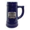 0.75 Liter | OktoberfestHaus Beer Lover Gift Beer Stein Tankard Medieval German Bavarian Coat Of Arms With Germany On Metal Emblem Bier Krug Cobalt Blue Ceramic Mug view 1
