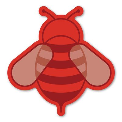 Magnet America Red Bee Magnet is 5.4" x 4.4" Made for Vehicles and Refrigerators