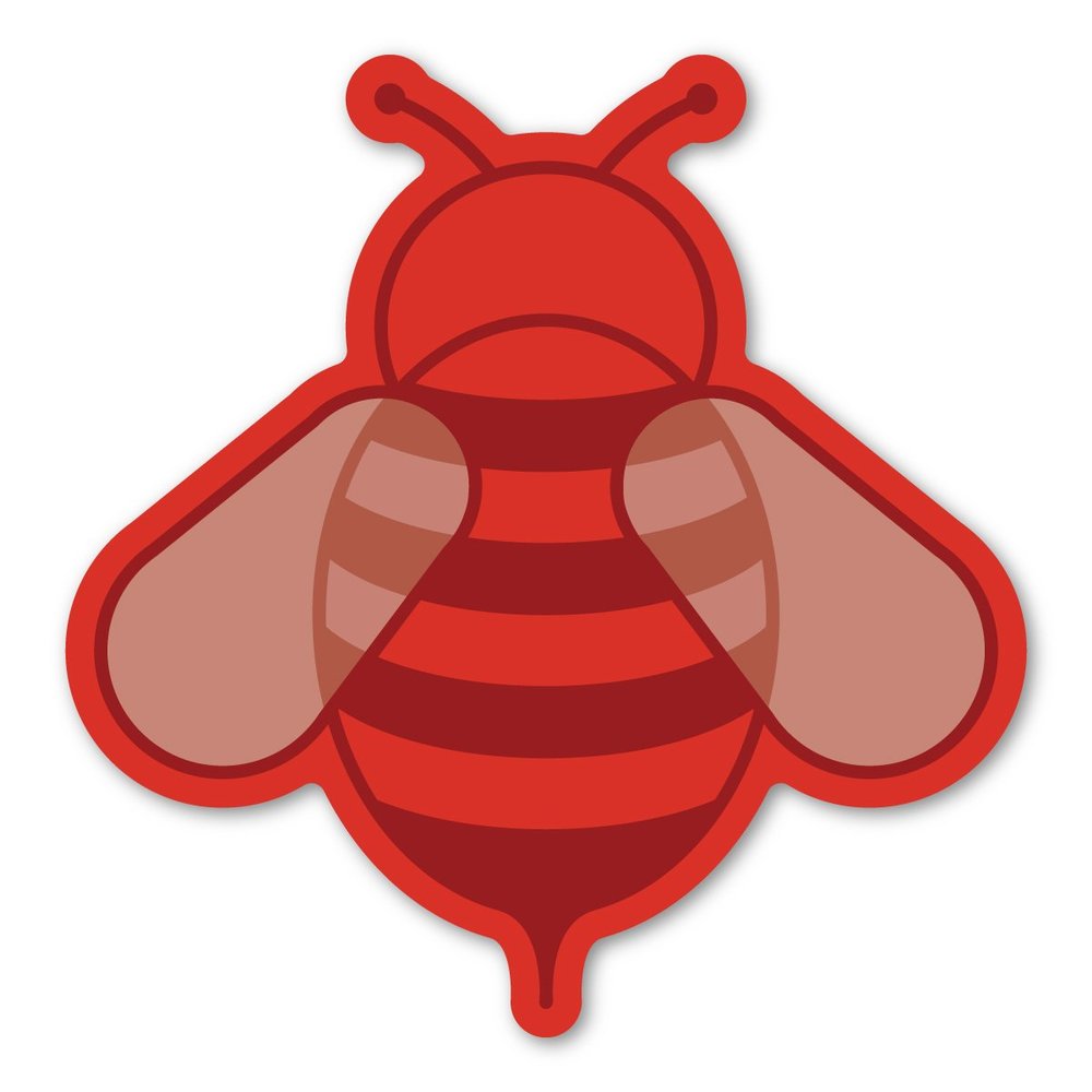 Magnet America Red Bee Magnet is 5.4" x 4.4" Made for Vehicles and Refrigerators