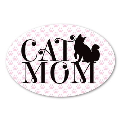 Magnet America Cat Mom Oval Magnet is 4" x 6" Made for Vehicles and Refrigerators