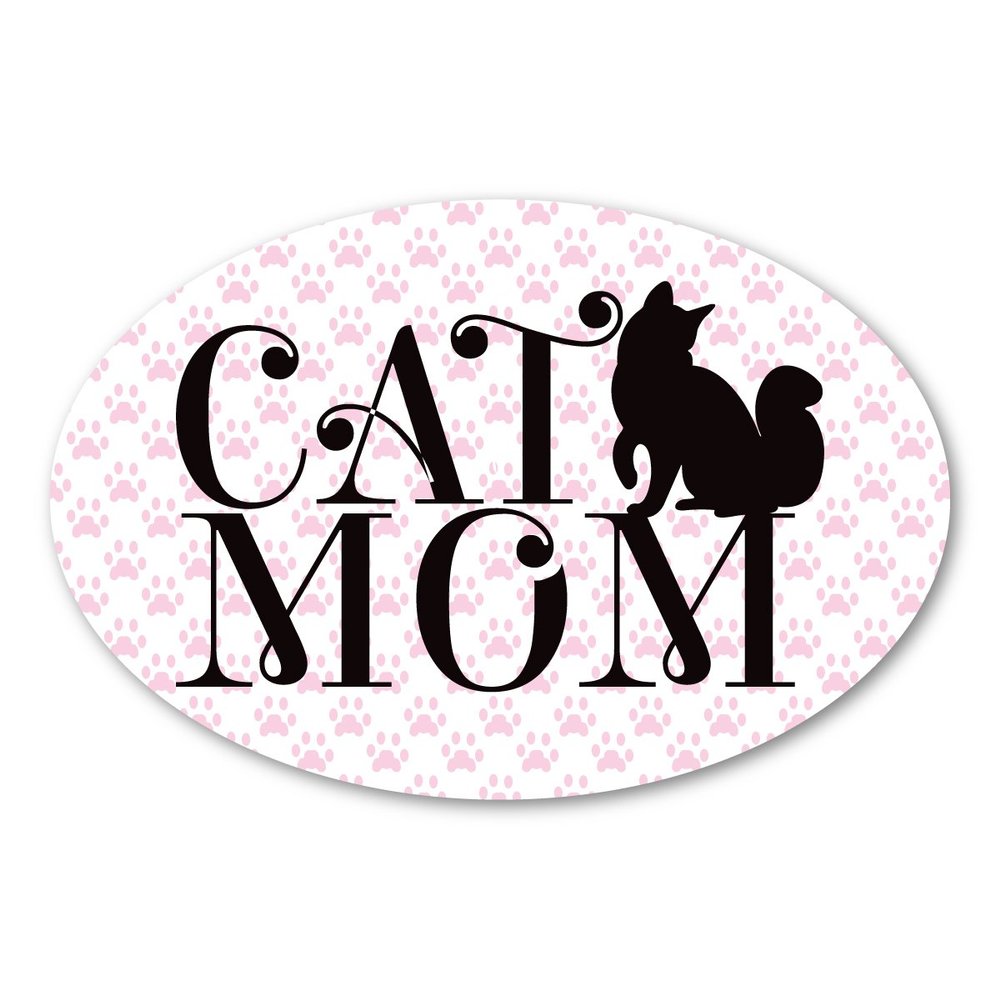 Magnet America Cat Mom Oval Magnet is 4" x 6" Made for Vehicles and Refrigerators