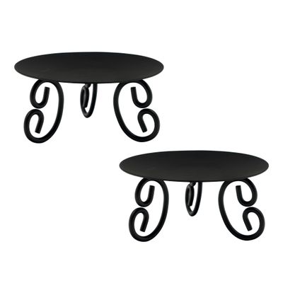 Hosley Set of 2 Pillar or LED Candle Holder 5 inch Diameter Gift for Farmhouse Weddings or can be Used for Aromatherapy and Spa O5