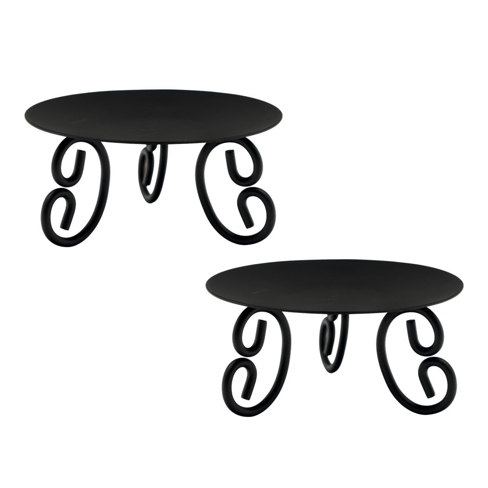Hosley Set of 2 Pillar or LED Candle Holder 5 inch Diameter Gift for Farmhouse Weddings or can be Used for Aromatherapy and Spa O5