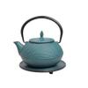 Frieling Arare Cast Iron Teapot with Stainless Steel Infuser - Teal, 40 Oz Cast Iron Tea Kettle with Infuser - Stovetop Kettle - Teapot Stovetop view 1