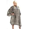 BeautyLove Catwalk Cape Animal Print Snap Neck Closure Stain Bleach Water Resistant Client Cape for Hair Stylist view 1
