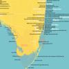 Best Maps Ever Florida Beaches Checklist Map 18x24 Poster (Marigold & Turquoise) view 2