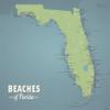 Florida Beaches Checklist Map 18x24 Poster (Natural Earth) view 1