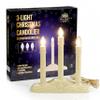 Holiday Joy - 3 Light Candle Candoliers Extra Bulbs - Great Electric Window Candle Lamp and Christmas Decorations (3 Lights) view 1
