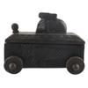 Indian Shelf 1 Piece Vocalforlocal Handmade Black Wooden Nandi Bull Sitting on Cart Design Spice Box Seasoning Masala Organizer Rack Jewellery Container view 2