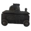 Indian Shelf 1 Piece Vocalforlocal Handmade Black Wooden Nandi Bull Sitting on Cart Design Spice Box Seasoning Masala Organizer Rack Jewellery Container view 3