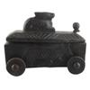 Indian Shelf 1 Piece Vocalforlocal Handmade Black Wooden Nandi Bull Sitting on Cart Design Spice Box Seasoning Masala Organizer Rack Jewellery Container view 2