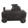 Indian Shelf 1 Piece Vocalforlocal Handmade Black Wooden Nandi Bull Sitting on Cart Design Spice Box Seasoning Masala Organizer Rack Jewellery Container view 3