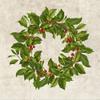 Boston International IHR Bronson Pinchot Designs Lunch Paper Napkins, 6.5" x 6.5", Holly Wreath view 1