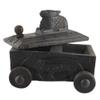 Indian Shelf 1 Piece Vocalforlocal Handmade Black Wooden Nandi Bull Sitting on Cart Design Spice Box Seasoning Masala Organizer Rack Jewellery Container view 1