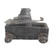 Indian Shelf 1 Piece Vocalforlocal Handmade Black Wooden Nandi Bull Sitting on Cart Design Spice Box Seasoning Masala Organizer Rack Jewellery Container view 2