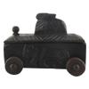 Indian Shelf 1 Piece Vocalforlocal Handmade Black Wooden Nandi Bull Sitting on Cart Design Spice Box Seasoning Masala Organizer Rack Jewellery Container view 4