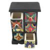 Indian Shelf 1 Piece Vocalforlocal Handmade Multicolor Wooden 6 Drawer Floral Pattern Spice Box Seasoning Masala Organizer Rack Jewellery Container view 2