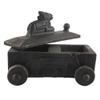Indian Shelf 1 Piece Vocalforlocal Handmade Black Wooden Nandi Bull Sitting on Cart Design Spice Box Seasoning Masala Organizer Rack Jewellery Container view 4