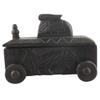 Indian Shelf 1 Piece Vocalforlocal Handmade Black Wooden Nandi Bull Sitting on Cart Design Spice Box Seasoning Masala Organizer Rack Jewellery Container view 2