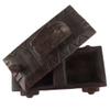 Indian Shelf 1 Piece Vocalforlocal Handmade Black Wooden Nandi Bull Sitting on Cart Design Spice Box Seasoning Masala Organizer Rack Jewellery Container view 4