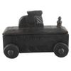 Indian Shelf 1 Piece Vocalforlocal Handmade Black Wooden Nandi Bull Sitting on Cart Design Spice Box Seasoning Masala Organizer Rack Jewellery Container view 3