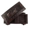 Indian Shelf 1 Piece Vocalforlocal Handmade Black Wooden Nandi Bull Sitting on Cart Design Spice Box Seasoning Masala Organizer Rack Jewellery Container view 4