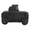 Indian Shelf 1 Piece Vocalforlocal Handmade Black Wooden Nandi Bull Sitting on Cart Design Spice Box Seasoning Masala Organizer Rack Jewellery Container view 3
