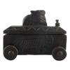 Indian Shelf 1 Piece Vocalforlocal Handmade Black Wooden Nandi Bull Sitting on Cart Design Spice Box Seasoning Masala Organizer Rack Jewellery Container view 2