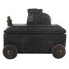 Indian Shelf 1 Piece Vocalforlocal Handmade Black Wooden Nandi Bull Sitting on Cart Design Spice Box Seasoning Masala Organizer Rack Jewellery Container view 3