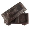 Indian Shelf 1 Piece Vocalforlocal Handmade Black Wooden Nandi Bull Sitting on Cart Design Spice Box Seasoning Masala Organizer Rack Jewellery Container view 4