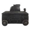 Indian Shelf 1 Piece Vocalforlocal Handmade Black Wooden Nandi Bull Sitting on Cart Design Spice Box Seasoning Masala Organizer Rack Jewellery Container view 3