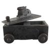 Indian Shelf 1 Piece Vocalforlocal Handmade Black Wooden Nandi Bull Sitting on Cart Design Spice Box Seasoning Masala Organizer Rack Jewellery Container view 1