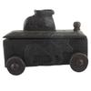 Indian Shelf 1 Piece Vocalforlocal Handmade Black Wooden Nandi Bull Sitting on Cart Design Spice Box Seasoning Masala Organizer Rack Jewellery Container view 2