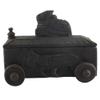 Indian Shelf 1 Piece Vocalforlocal Handmade Black Wooden Nandi Bull Sitting on Cart Design Spice Box Seasoning Masala Organizer Rack Jewellery Container view 2