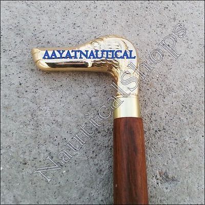 Mahira Nautical Solid Brass Handle Walking Cane Walking Stick Vintage Designer Canes Antique