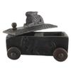 Indian Shelf 1 Piece Vocalforlocal Handmade Black Wooden Nandi Bull Sitting on Cart Design Spice Box Seasoning Masala Organizer Rack Jewellery Container view 1