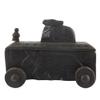 Indian Shelf 1 Piece Vocalforlocal Handmade Black Wooden Nandi Bull Sitting on Cart Design Spice Box Seasoning Masala Organizer Rack Jewellery Container view 3