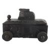 Indian Shelf 1 Piece Vocalforlocal Handmade Black Wooden Nandi Bull Sitting on Cart Design Spice Box Seasoning Masala Organizer Rack Jewellery Container view 3