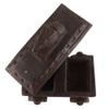Indian Shelf 1 Piece Vocalforlocal Handmade Black Wooden Nandi Bull Sitting on Cart Design Spice Box Seasoning Masala Organizer Rack Jewellery Container view 4