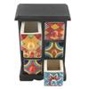 Indian Shelf 1 Piece Vocalforlocal Handmade Multicolor Wooden 6 Drawer Floral Pattern Spice Box Seasoning Masala Organizer Rack Jewellery Container view 2