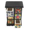 Indian Shelf 1 Piece Vocalforlocal Handmade Multicolor Wooden 6 Drawer Floral Pattern Spice Box Seasoning Masala Organizer Rack Jewellery Container view 2