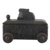 Indian Shelf 1 Piece Vocalforlocal Handmade Black Wooden Nandi Bull Sitting on Cart Design Spice Box Seasoning Masala Organizer Rack Jewellery Container view 3