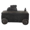 Indian Shelf 1 Piece Vocalforlocal Handmade Black Wooden Nandi Bull Sitting on Cart Design Spice Box Seasoning Masala Organizer Rack Jewellery Container view 1