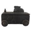 Indian Shelf 1 Piece Vocalforlocal Handmade Black Wooden Nandi Bull Sitting on Cart Design Spice Box Seasoning Masala Organizer Rack Jewellery Container view 3